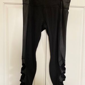 Athleta faux leather accent leggings